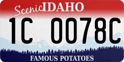 ID license plate 1C0078C