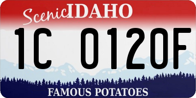 ID license plate 1C0120F