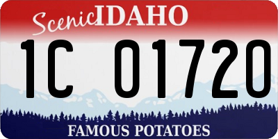 ID license plate 1C0172O