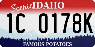 ID license plate 1C0178K