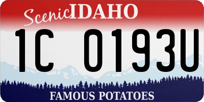ID license plate 1C0193U