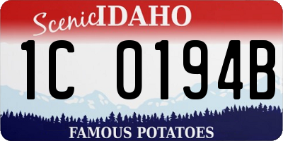 ID license plate 1C0194B