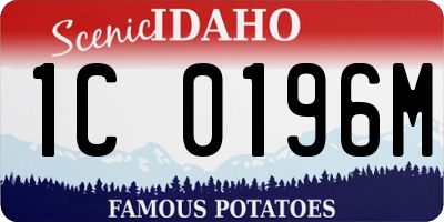 ID license plate 1C0196M