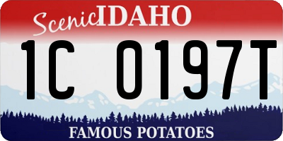 ID license plate 1C0197T