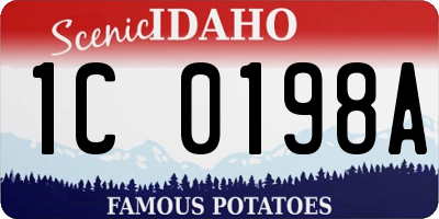 ID license plate 1C0198A