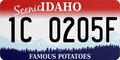 ID license plate 1C0205F