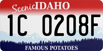 ID license plate 1C0208F