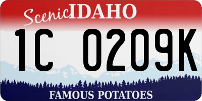 ID license plate 1C0209K