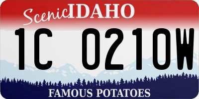 ID license plate 1C0210W