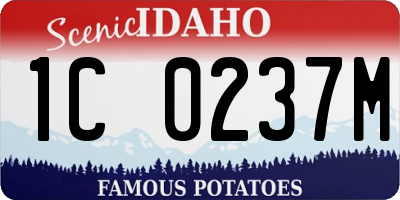 ID license plate 1C0237M