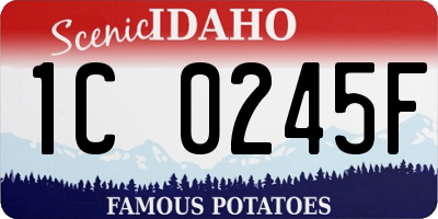 ID license plate 1C0245F