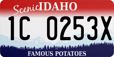 ID license plate 1C0253X