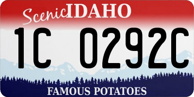 ID license plate 1C0292C