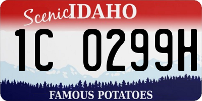 ID license plate 1C0299H