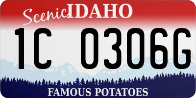 ID license plate 1C0306G