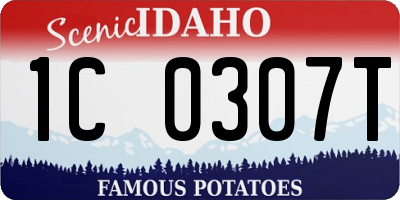 ID license plate 1C0307T