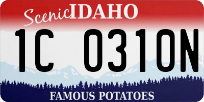 ID license plate 1C0310N