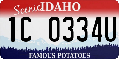 ID license plate 1C0334U