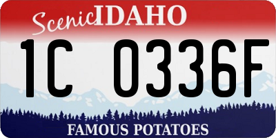ID license plate 1C0336F