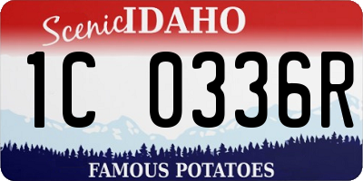 ID license plate 1C0336R