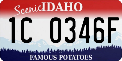 ID license plate 1C0346F