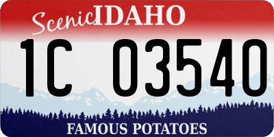 ID license plate 1C0354O
