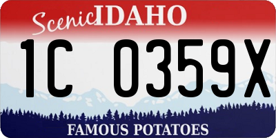 ID license plate 1C0359X