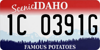 ID license plate 1C0391G