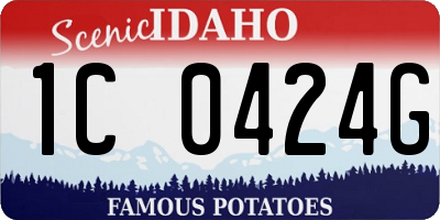 ID license plate 1C0424G