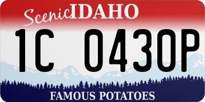 ID license plate 1C0430P