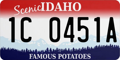 ID license plate 1C0451A