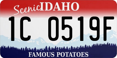 ID license plate 1C0519F
