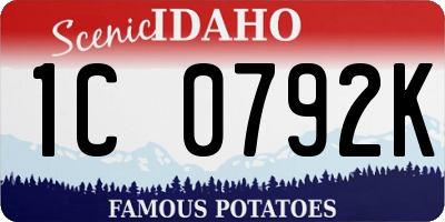 ID license plate 1C0792K