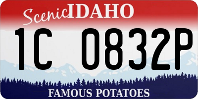 ID license plate 1C0832P
