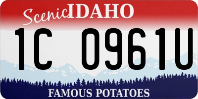ID license plate 1C0961U