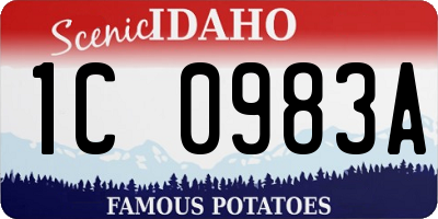 ID license plate 1C0983A