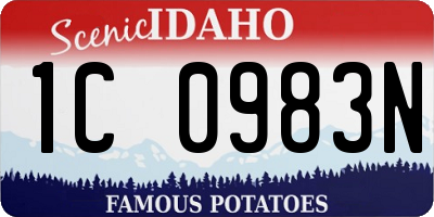 ID license plate 1C0983N