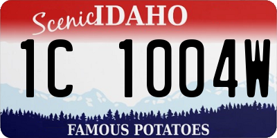 ID license plate 1C1004W