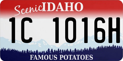 ID license plate 1C1016H