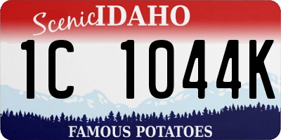ID license plate 1C1044K