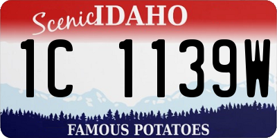 ID license plate 1C1139W