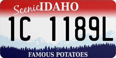 ID license plate 1C1189L