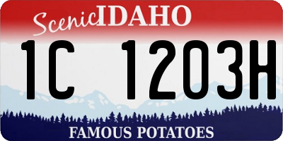 ID license plate 1C1203H