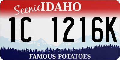 ID license plate 1C1216K