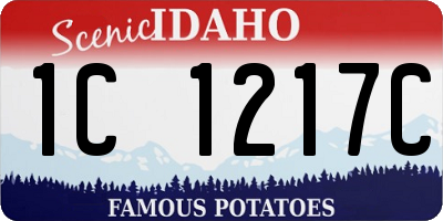 ID license plate 1C1217C