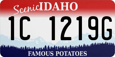 ID license plate 1C1219G