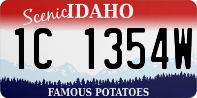 ID license plate 1C1354W