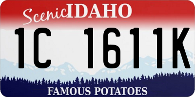 ID license plate 1C1611K