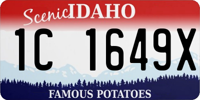 ID license plate 1C1649X