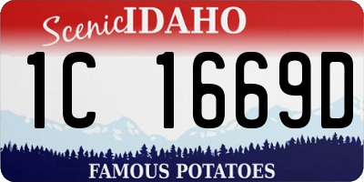ID license plate 1C1669D